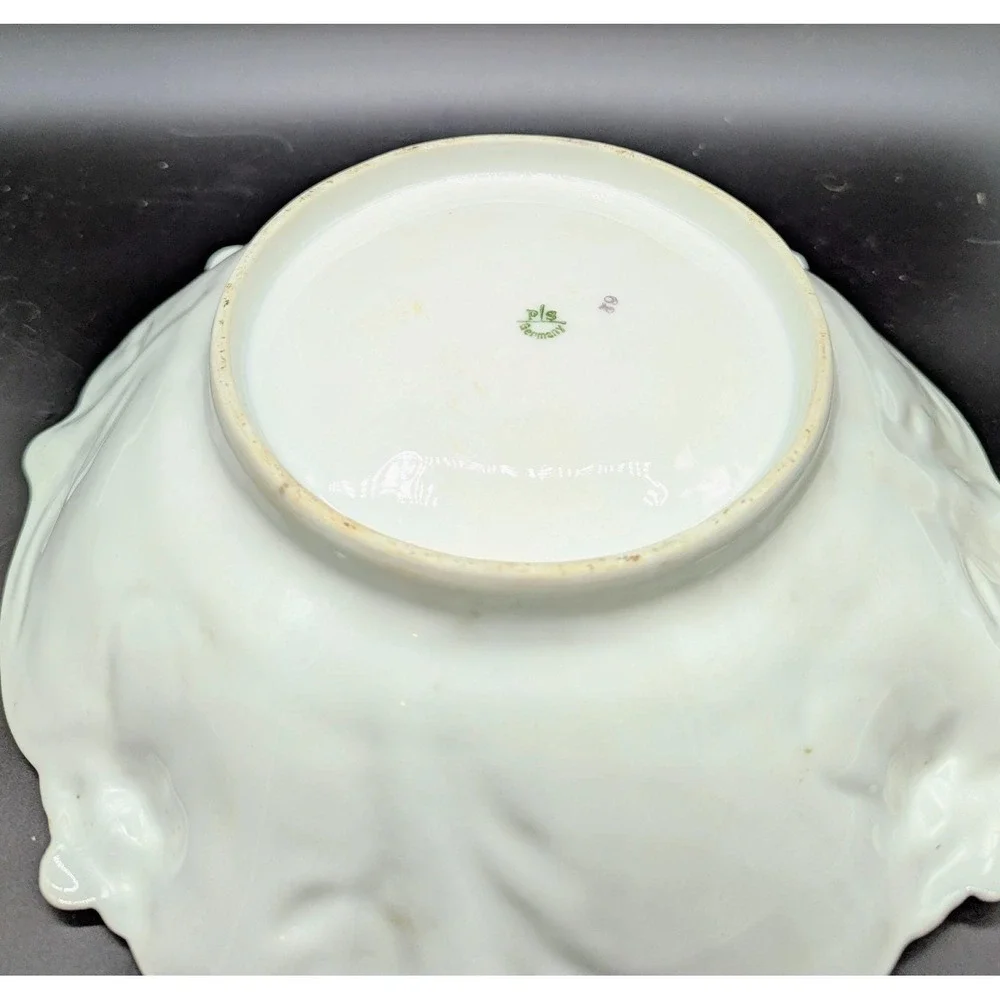 Antique Art Nouveau PS Germany Fruit Centerpiece Bowl Transferware 10